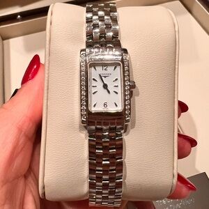 Longines La Dolce Vita Women's Watch with .26 carat diamond bezel on pearl face
